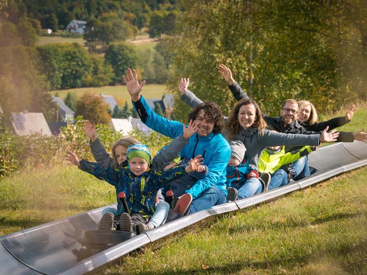 Summer toboggan run and adventure world in Seiffen